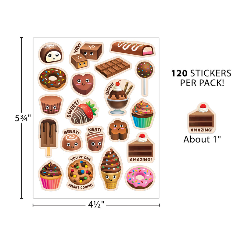 Chocolate Smelly Stickers, 120 Per Pack, 6 Packs
