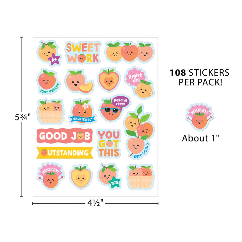 Peach Smelly Stickers, 108 Per Pack, 6 Packs