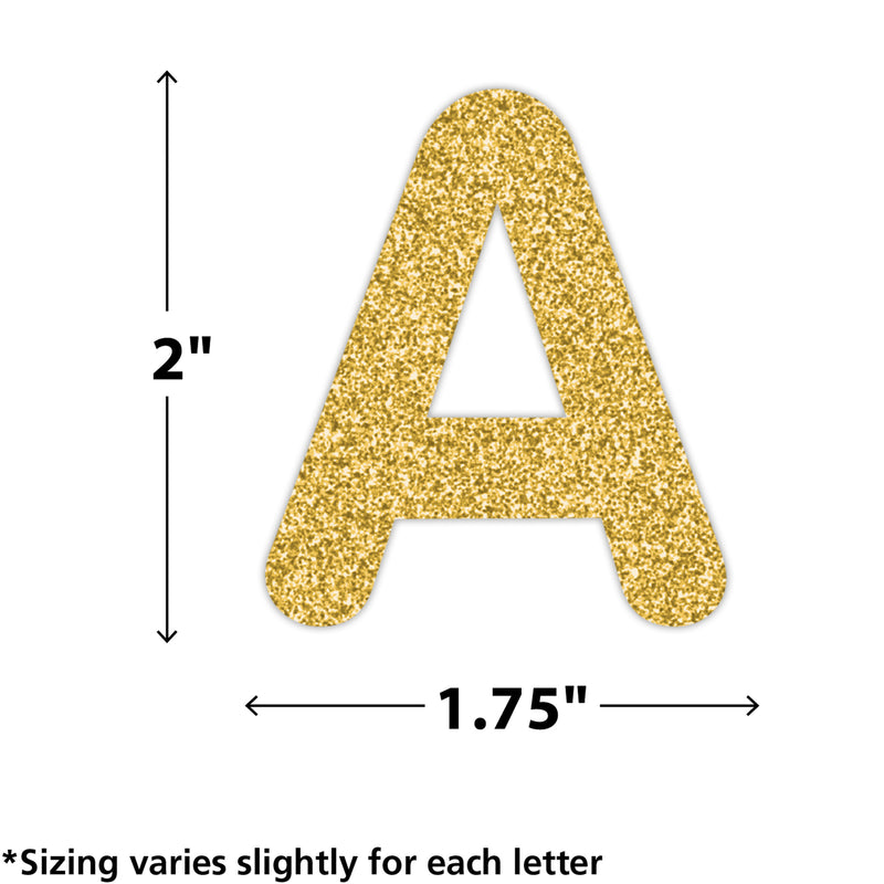 Gold Glitz 2in Adhesive Letters Uppercase