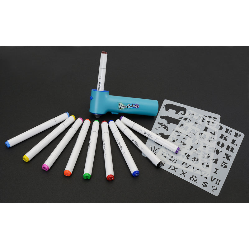 Aircolor Airbrush Kit with Markers & Stencils