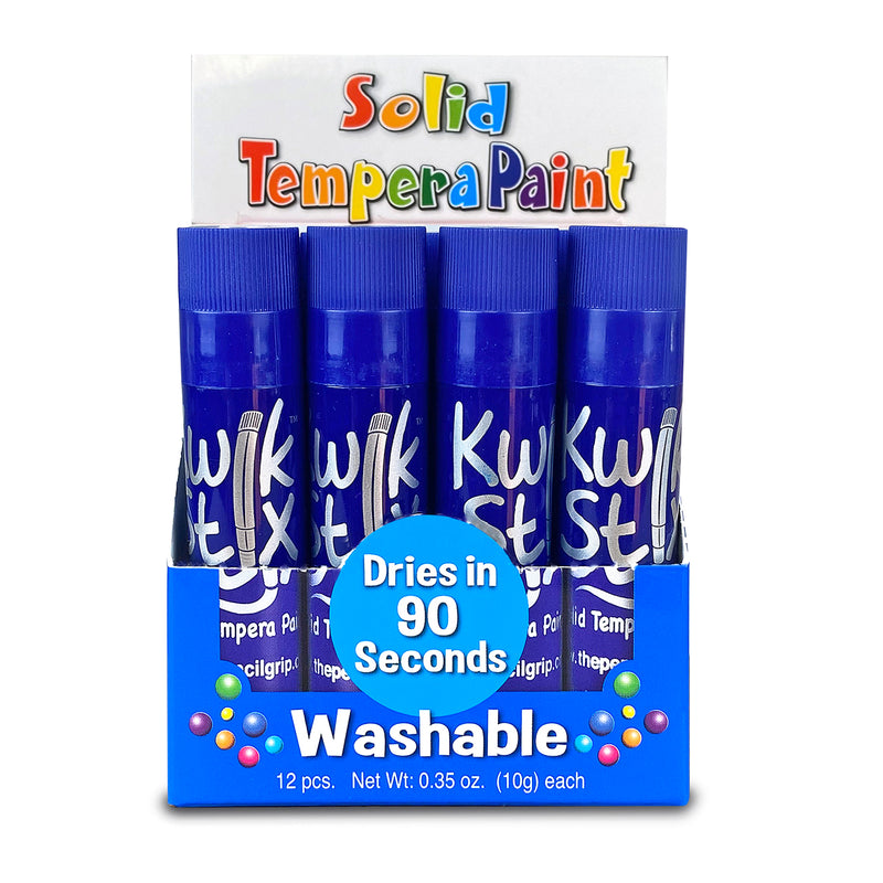 Solid Tempera Paint Sticks, Single Color Pack, Blue, 12 Per Pack, 2 Packs