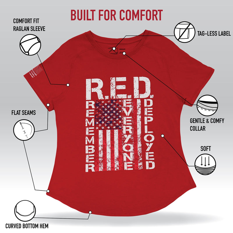 Rothco Womens R.E.D. (Remember Everyone Deployed) T-Shirt - Red