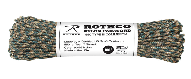 Rothco 550lb Type III Nylon Camo Paracord