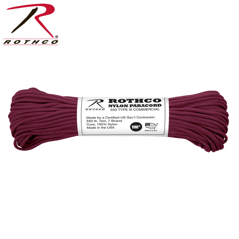 Rothco Nylon Paracord Type III 550 LB 100FT