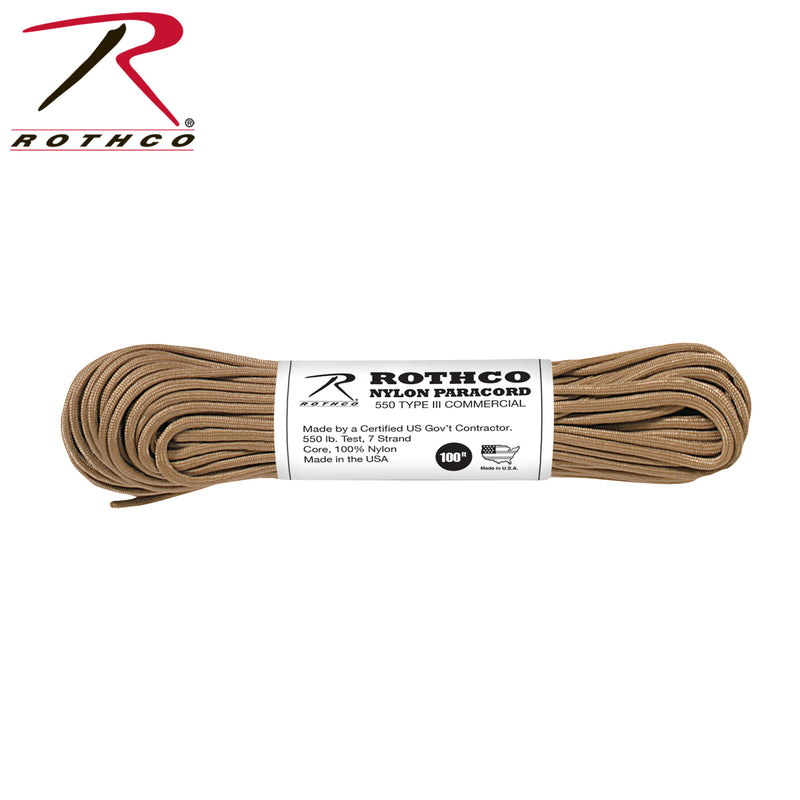 Rothco Nylon Paracord Type III 550 LB 100FT