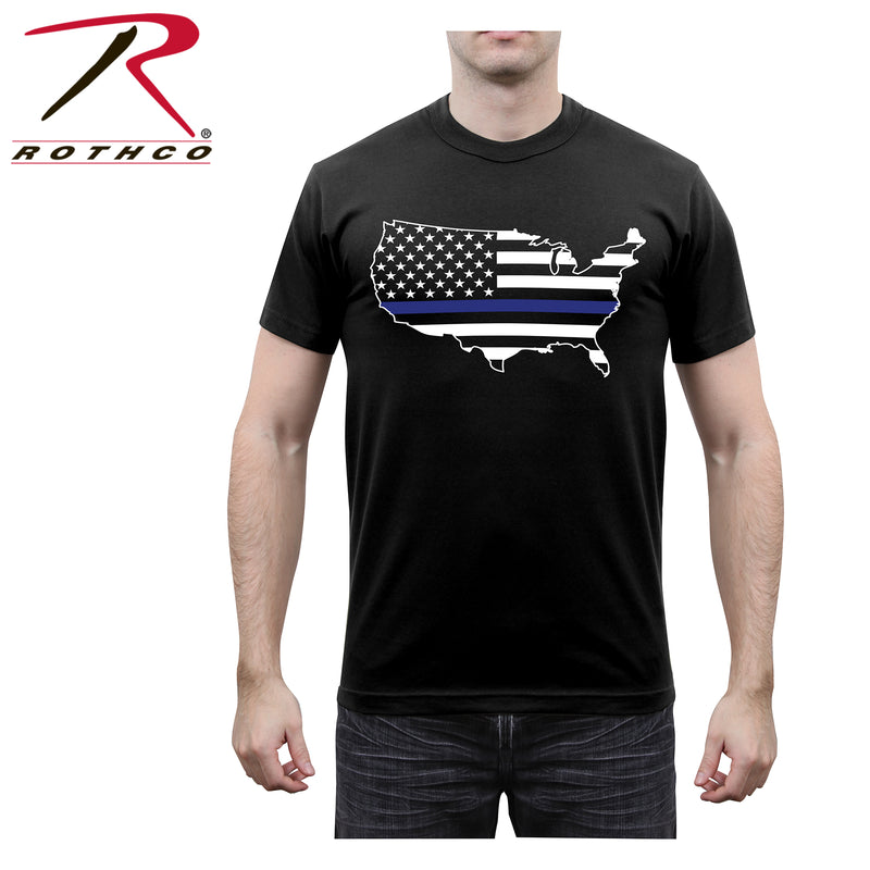 Rothco Thin Blue Line America Map T-Shirt