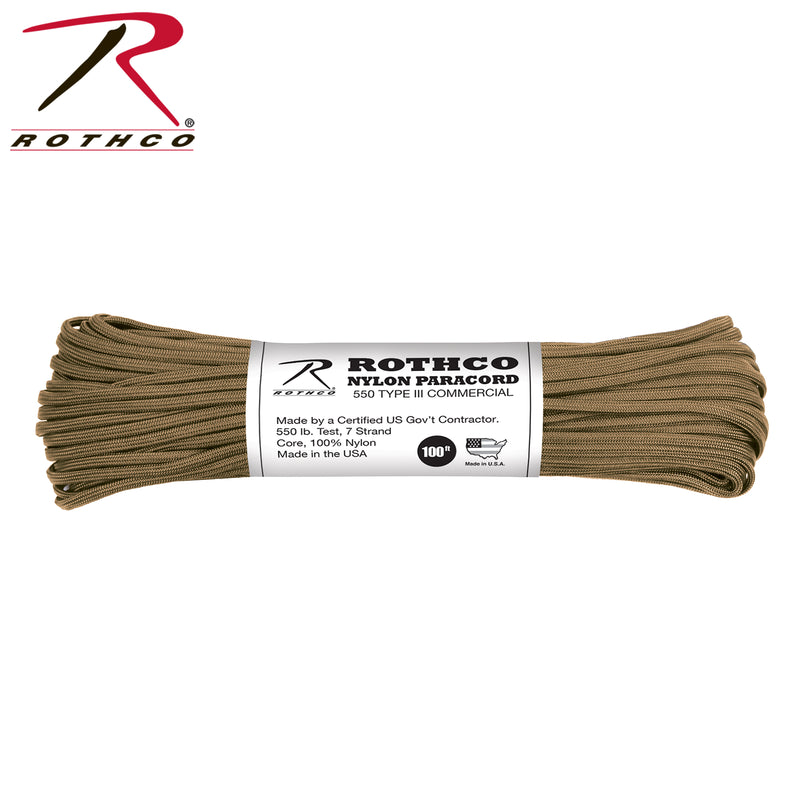 Rothco Nylon Paracord Type III 550 LB 100FT