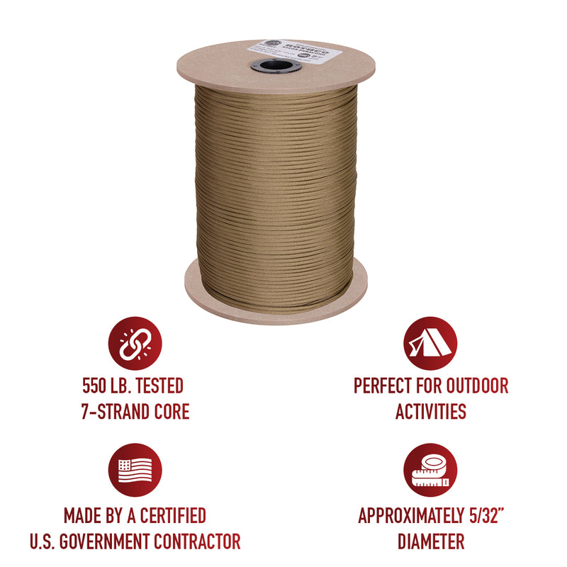 Rothco Nylon Paracord 550lb 1000 Ft Spool