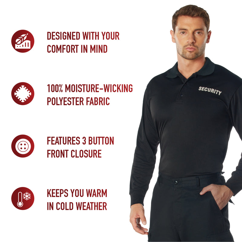 Rothco Moisture Wicking Long Sleeve Security Polo