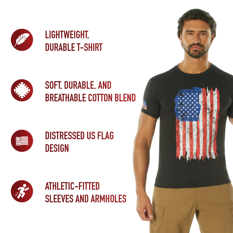 Rothco Distressed US Flag Athletic Fit T-Shirt