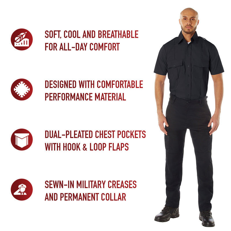 Rothco Short Sleeve Uniform Shirt for Law Enforcement & Security Professionals