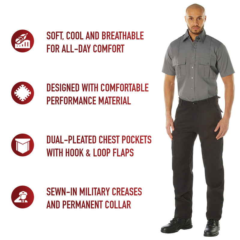 Rothco Short Sleeve Uniform Shirt for Law Enforcement & Security Professionals