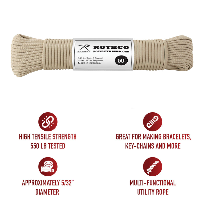 Rothco 550lb Type III Polyester Paracord