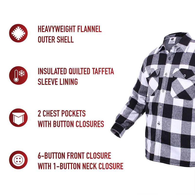 Rothco Extra Heavyweight Buffalo Plaid Sherpa Lined Flannel Shirts