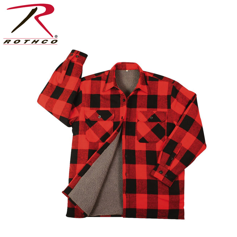 Rothco Extra Heavyweight Buffalo Plaid Sherpa Lined Flannel Shirts