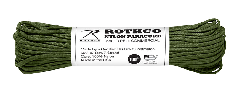 Rothco Nylon Paracord Type III 550 LB 100FT