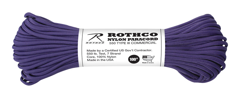 Rothco Nylon Paracord Type III 550 LB 100FT