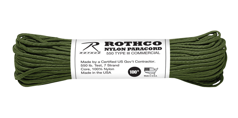 Rothco Nylon Paracord Type III 550 LB 100FT