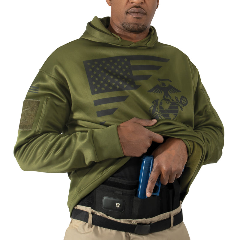 Rothco US Flag / USMC Eagle, Globe, & Anchor Concealed Carry Hoodie