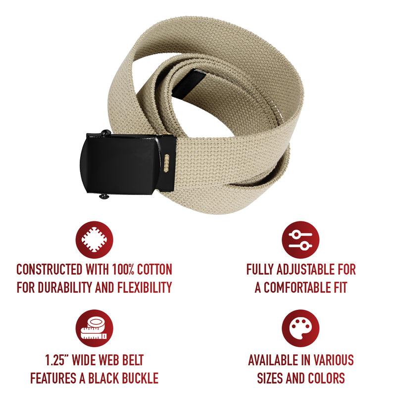 Rothco Military Web Belts With Black Buckle