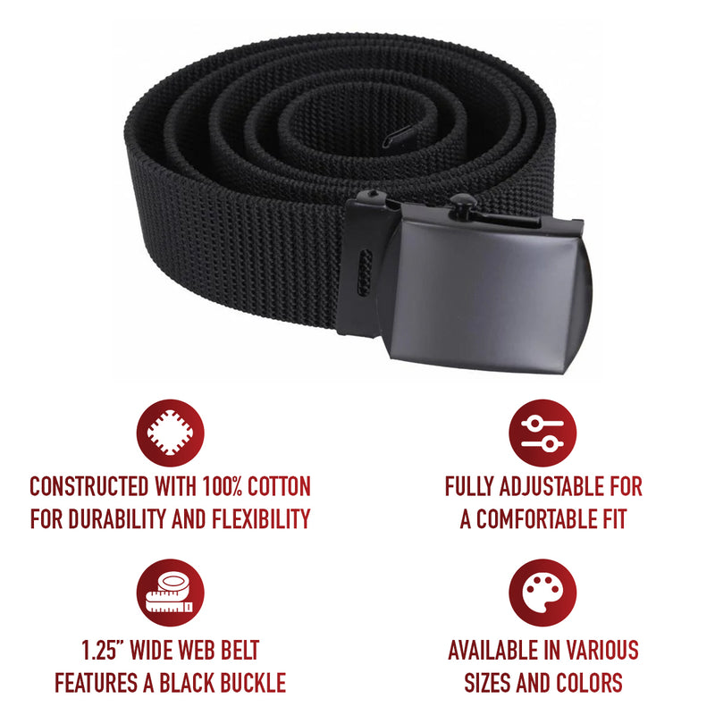 Rothco Military Web Belts With Black Buckle