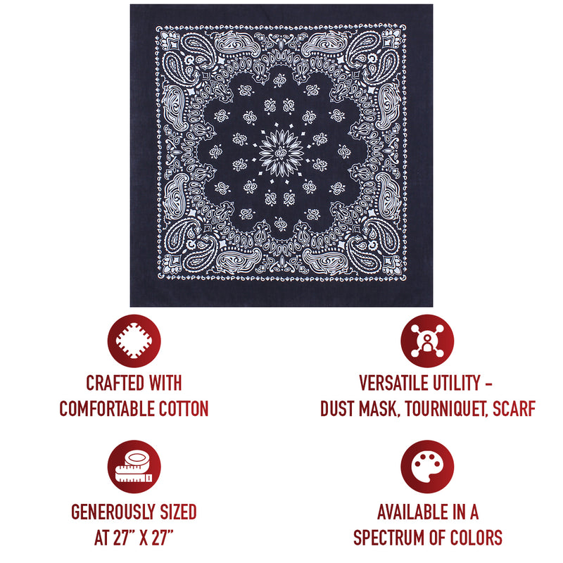 Rothco Trainmen Paisley Bandana – Extra-Large 27” X 27"