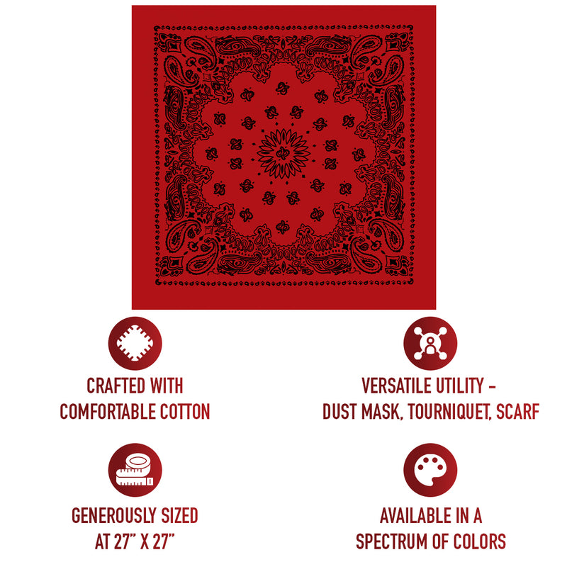 Rothco Trainmen Paisley Bandana – Extra-Large 27” X 27"