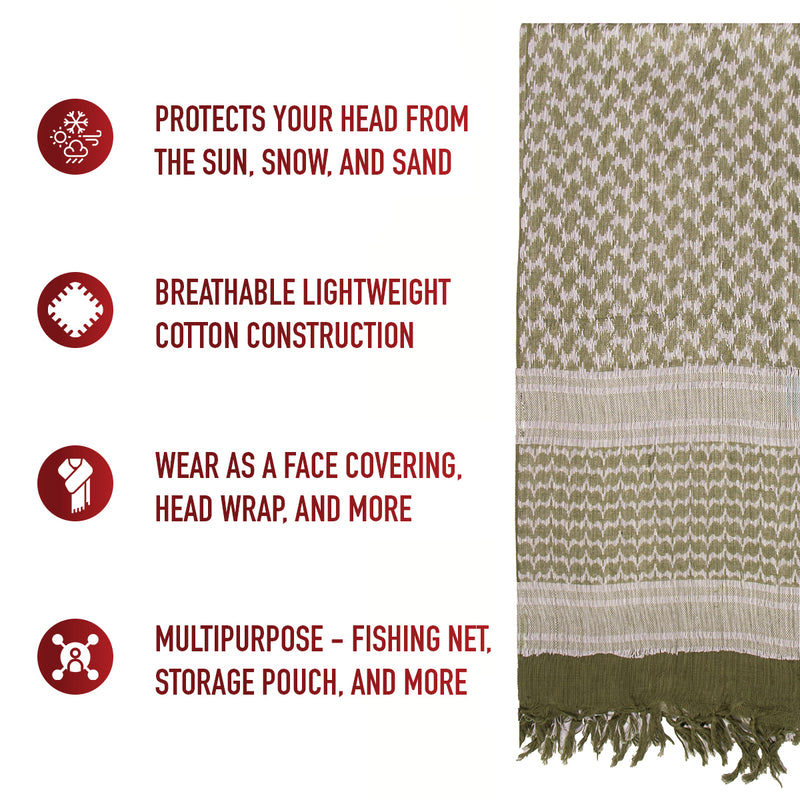 Rothco Lightweight Shemagh Tactical Desert Keffiyeh Scarf