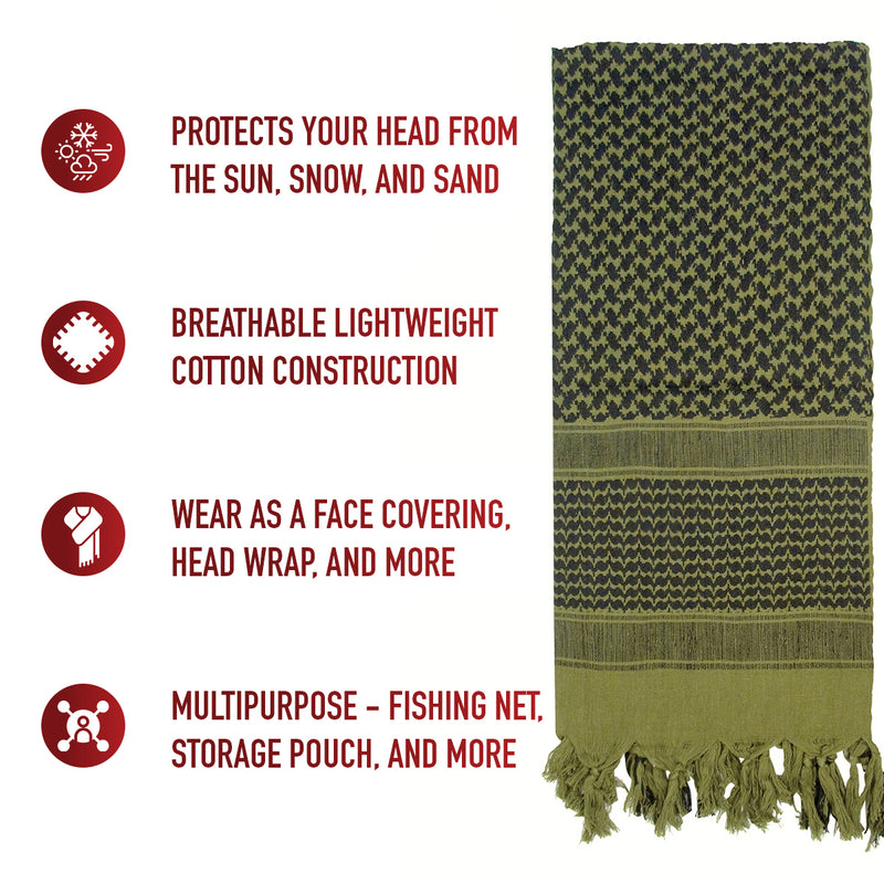 Rothco Lightweight Shemagh Tactical Desert Keffiyeh Scarf