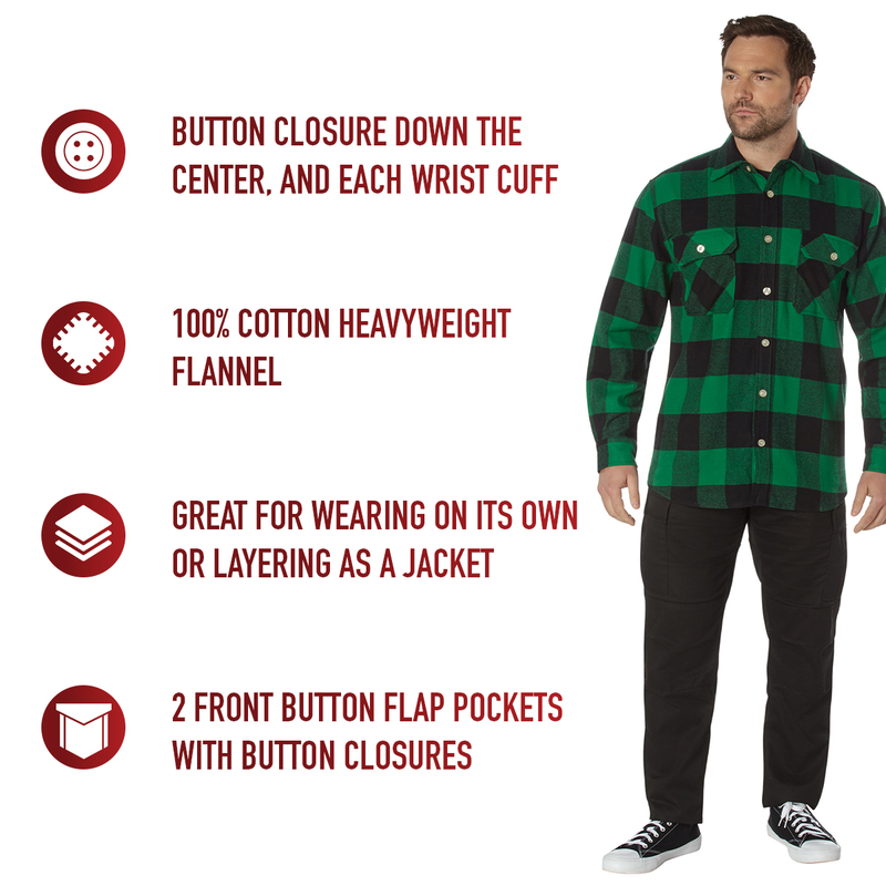 Rothco Extra Heavyweight Buffalo Plaid Flannel Shirt