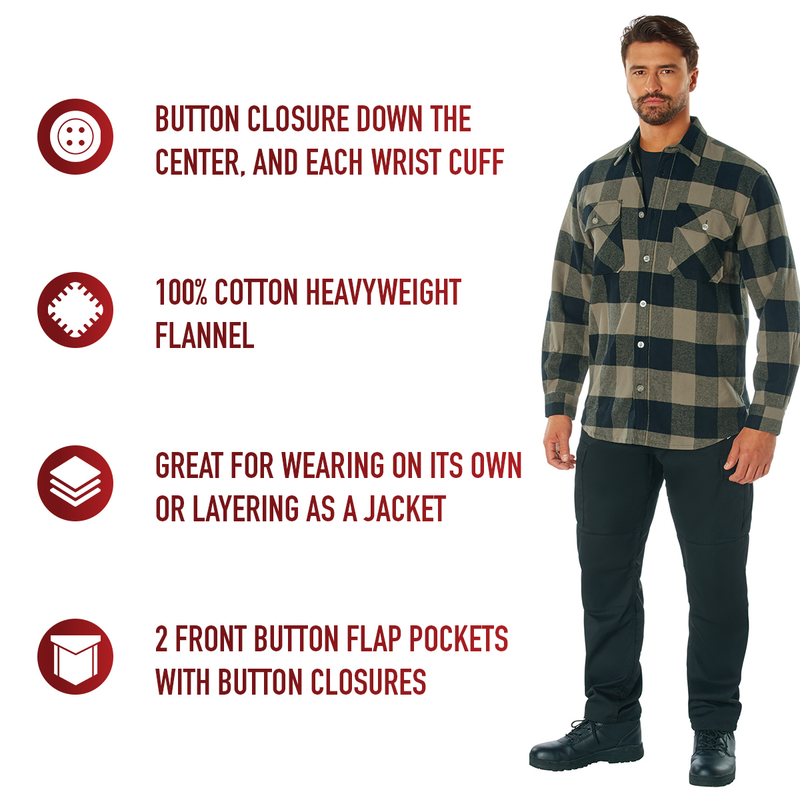 Rothco Extra Heavyweight Buffalo Plaid Flannel Shirt