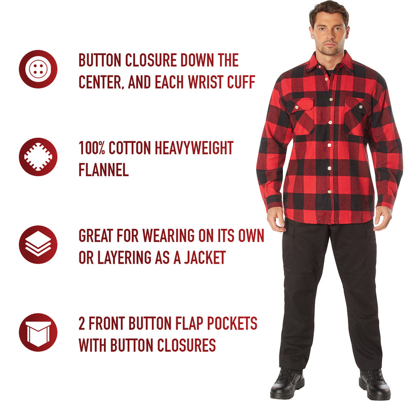 Rothco Extra Heavyweight Buffalo Plaid Flannel Shirt