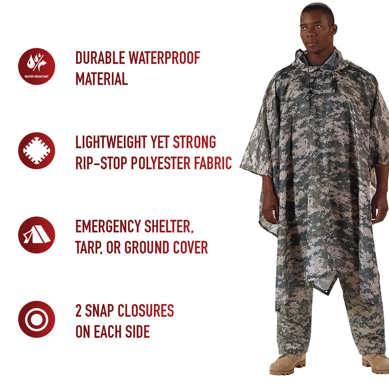 Rothco GI Type Military Rip-Stop Poncho