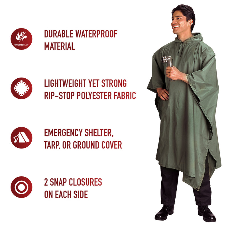 Rothco GI Type Military Rip-Stop Poncho