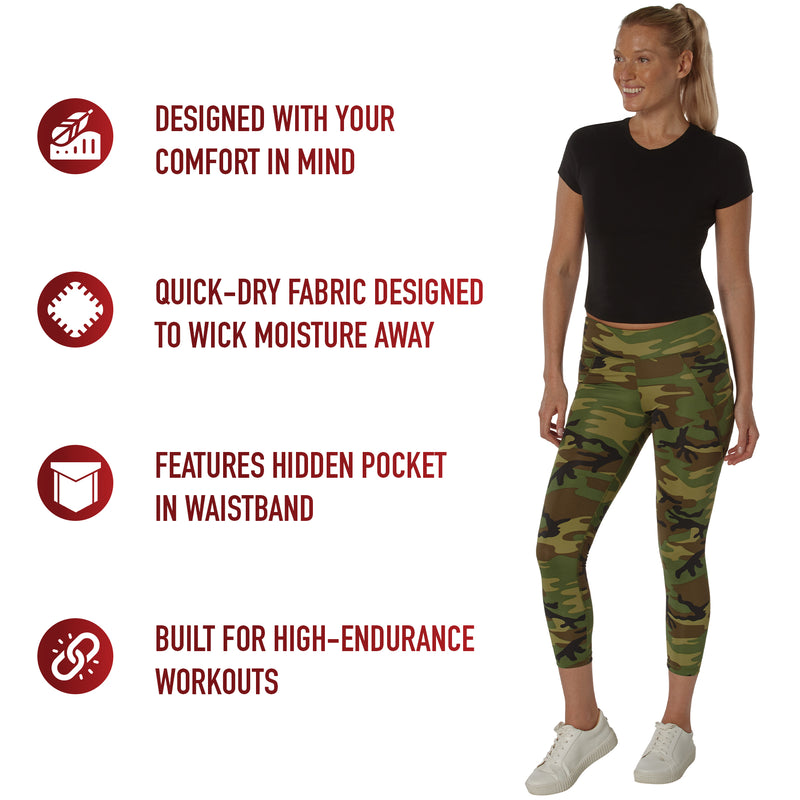 Rothco Womens Workout Performance Camo Leggings With Pockets