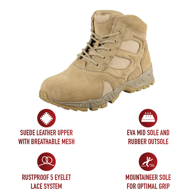 Rothco 6 Inch Forced Entry Desert Tan Deployment Boot