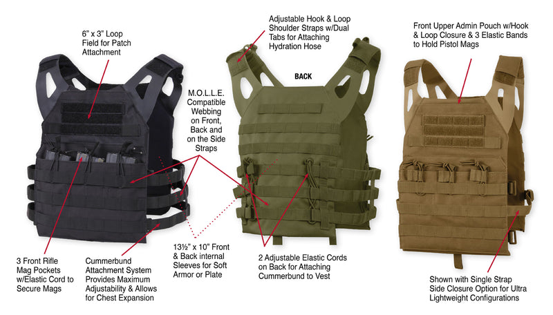 Rothco Lightweight Armor Plate Carrier Vest