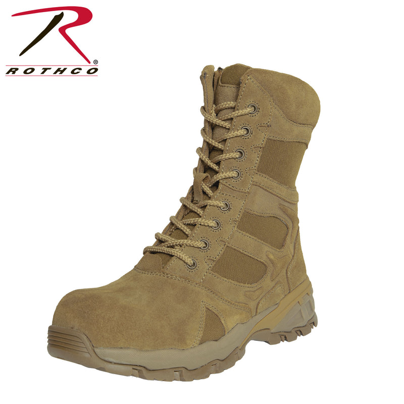 Rothco 8" Forced Entry Composite Toe AR 670-1 Coyote Brown Tactical Boot