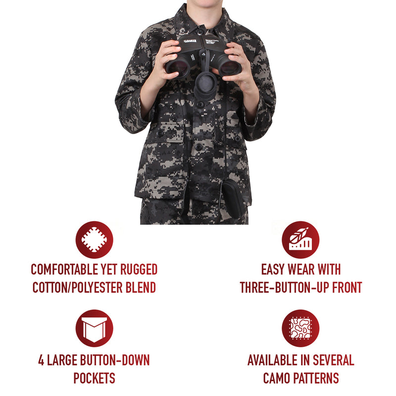 Rothco Kids Woodland Camo BDU Shirt