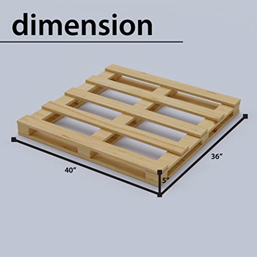 Treaton, 4 Way Wooden Pallets, Easy for Commercial Use, Fully Assembled, Strong Sturdy Structure, 1 Pcs, 40" x 36", Wood Finish