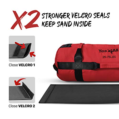 Yes4All Workout Sandbags, Heavy Duty Sandbags for Fitness, Conditioning, MMA & Combat Sports - Army Green - S