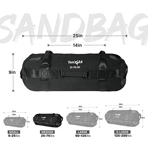 Yes4All Workout Sandbags, Heavy Duty Sandbags for Fitness, Conditioning, MMA & Combat Sports - Army Green - S