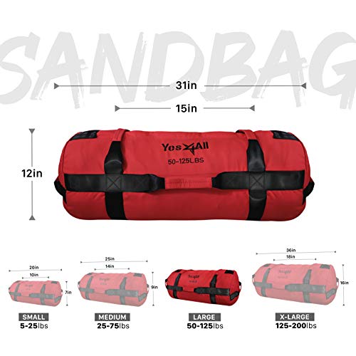 Yes4All Workout Sandbags, Heavy Duty Sandbags for Fitness, Conditioning, MMA & Combat Sports - Army Green - S