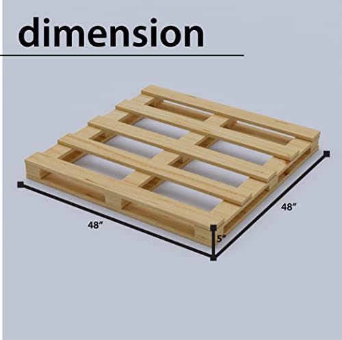 Treaton, 4 Way Wooden Pallets, Easy for Commercial Use, Fully Assembled, Strong Sturdy Structure, 1 Pcs, 40" x 36", Wood Finish