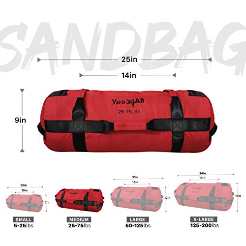 Yes4All Workout Sandbags, Heavy Duty Sandbags for Fitness, Conditioning, MMA & Combat Sports - Army Green - S