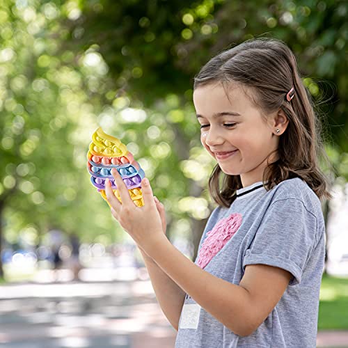 Push Pop Bubble Fidget Sensory Toy - for Autism, Stress, Anxiety - Kids and Adults (Rainbow Square)