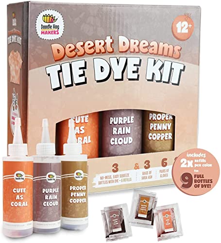 Neutral Black Tie Dye Kit Including Tan & Charcoal Grey Dye - 3 Pack Black Tie Dye Kit with 6 Refills Soda Ash Included Gray Tie Dye Party Supplies - DIY a Trendy Monochromatic Look (Gray Fabric Dye)