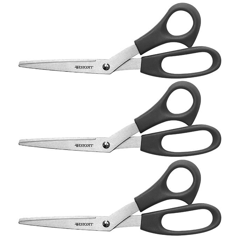 All Purpose 8in Bent Scissors 3pk