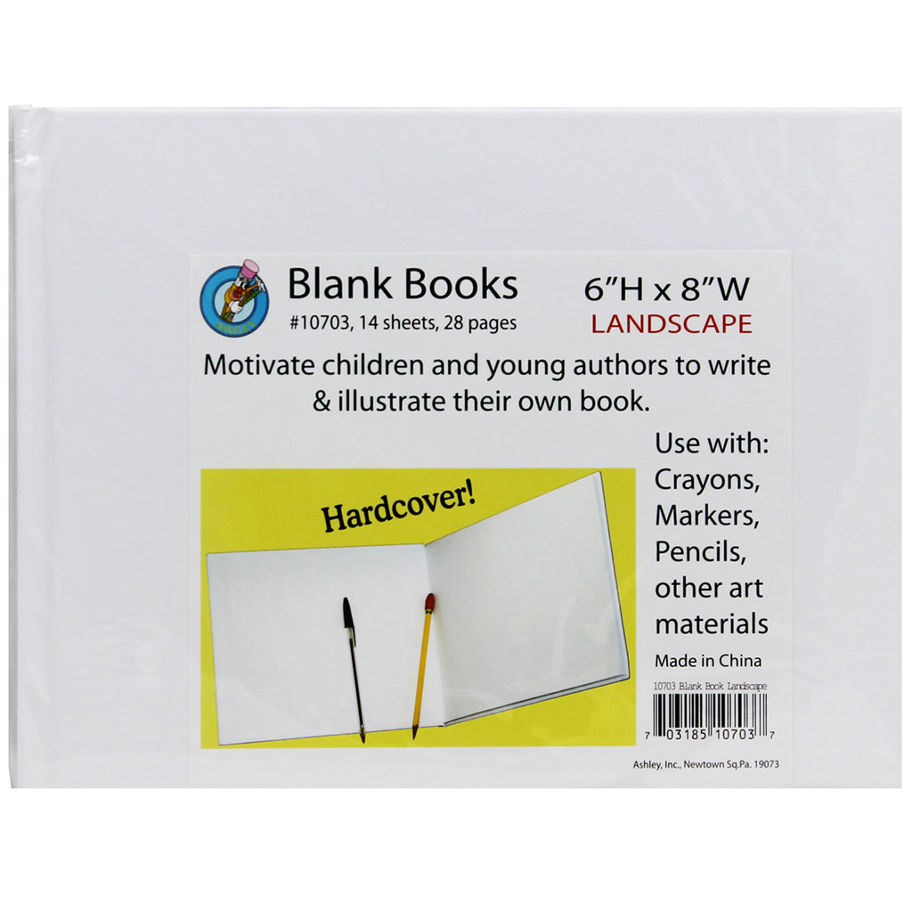 (12 Ea) White Hardcover Blank Book 6-1-8 X 8-3-8