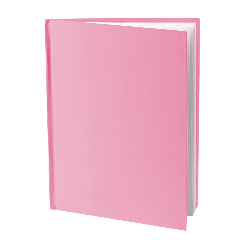 Young Authors Pink Hardcover Blank Book, White Pages, 8"H x 6"W Portrait, 14 Sheets-28 Pages, Pack of 12